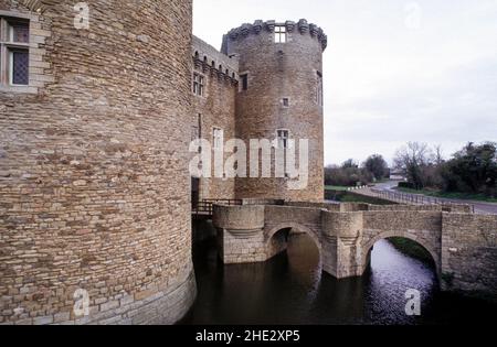Halbinsel Rhuys (Morbihan), Wasserburg Suscinio Stockfoto