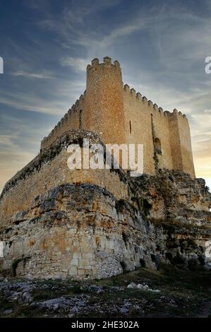 Arabisches und christliches Schloss von Alarcon in Cuenca - Spanien Stockfoto