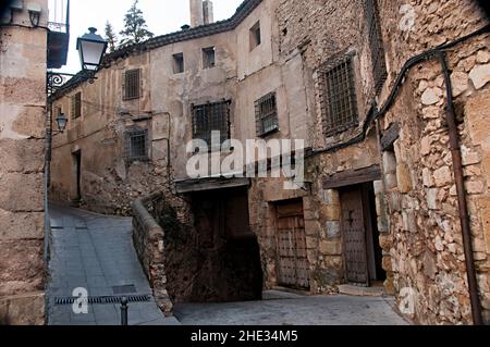 Straße in der Altstadt von Cuenca. Stockfoto