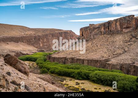 Pinturas River Canyon in der Provinz Santa Cruz, Argentinisches Patagonien, Südamerika. Stockfoto