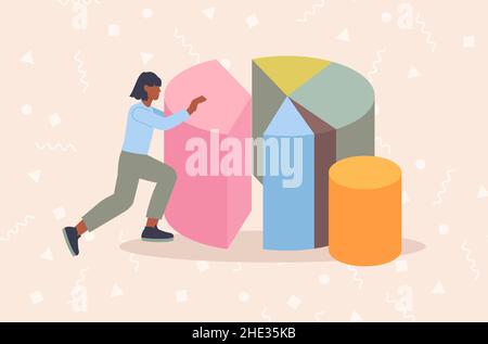 Frau und Radialdiagramm Stock Vektor