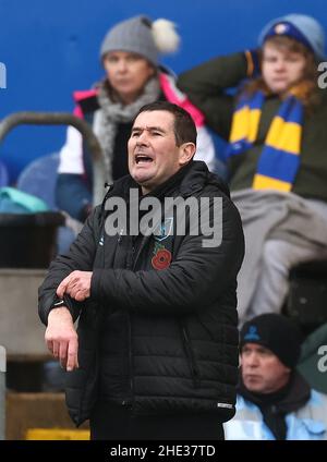 Mansfield, Großbritannien. 8th Januar 2022. Nigel Clough Manager von Mansfield Town während des Emirates FA Cup Spiels im One Call Stadium, Mansfield. Bildnachweis sollte lauten: Darren Staples/Sportimage Credit: Sportimage/Alamy Live News Stockfoto