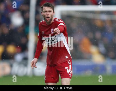 Mansfield, Großbritannien. 8th Januar 2022. Jonny Howson von Middlesbrough während des Emirates FA Cup Spiels im One Call Stadium, Mansfield. Bildnachweis sollte lauten: Darren Staples/Sportimage Credit: Sportimage/Alamy Live News Stockfoto