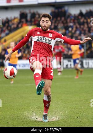 Mansfield, Großbritannien. 8th Januar 2022. Matt Crooks aus Middlesbrough während des Emirates FA Cup-Spiels im One Call Stadium, Mansfield. Bildnachweis sollte lauten: Darren Staples/Sportimage Credit: Sportimage/Alamy Live News Stockfoto