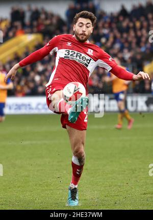 Mansfield, Großbritannien. 8th Januar 2022. Matt Crooks aus Middlesbrough während des Emirates FA Cup-Spiels im One Call Stadium, Mansfield. Bildnachweis sollte lauten: Darren Staples/Sportimage Credit: Sportimage/Alamy Live News Stockfoto