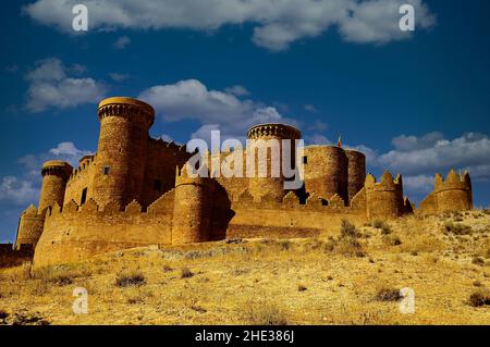 Mittelalterliche Burg von Belmonte in Cuenca Stockfoto