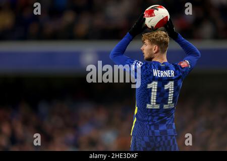 London, Großbritannien. 8th. Januar 2022: Stamford Bridge, Chelsea, London, England: FA Cup 3rd Round Football, Chelsea gegen Chesterfield: Timo Werner von Chelsea Credit: Action Plus Sports Images/Alamy Live News Stockfoto