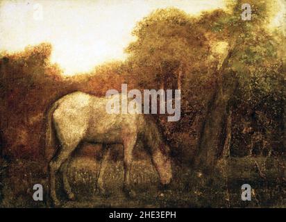 The Grazing Horse - Albert Pinkham Ryder - insgesamt. Stockfoto