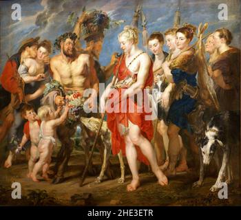 Diana kehrt von Peter Paul Rubens und Frans Snijders aus der Verfolgungsjagd zurück Stockfoto