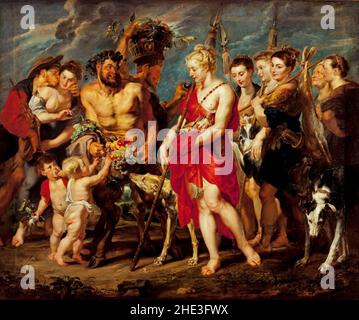 Peter Paul Rubens und Frans Snijders - Diana kehrt von der Verfolgung zurück (ca. 1617). Stockfoto