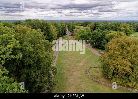 Blick auf Chalk Downlands am Rande der Chiltern Hills, Ashridge Estate, Buckinghamshire, England, Großbritannien. 8th vom September 2018 Stockfoto