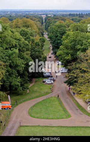 Blick auf Chalk Downlands am Rande der Chiltern Hills, Ashridge Estate, Buckinghamshire, England, Großbritannien. 8th vom September 2018 Stockfoto