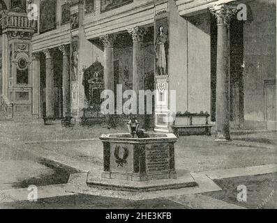 Roma interno e pluteo della chiesa di Santa Prassede. Stockfoto