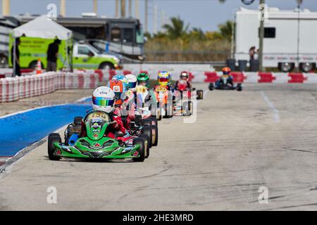 Homestead, FL, USA. 8th. Januar 2022. Während seiner Super Karting USA (SKUSA) Winter Series 2022, Credit: Yaroslav Sabitov/YES Market Media/Alamy Live News Stockfoto