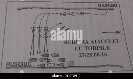 Rumänischer Torpedos-Angriff vom 27. August 1916. Stockfoto