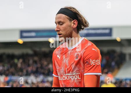 Hartlepool, Großbritannien. 08th Januar 2022. Josh Bowler #11 von Blackpool während des Spiels in Hartlepool, Großbritannien am 1/8/2022. (Foto von Mark Cosgrove/News Images/Sipa USA) Quelle: SIPA USA/Alamy Live News Stockfoto