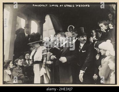 Roosevelt & Frau bei der Hochzeit von Ethel Stockfoto