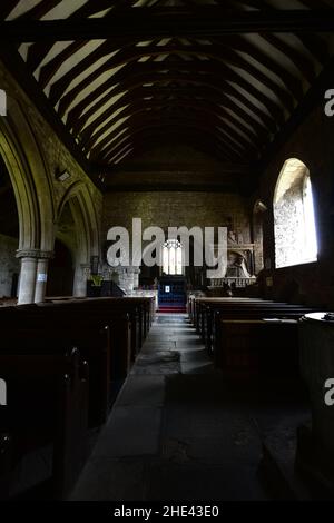 Eine wunderschöne normannische Kirche, im Herzen der Gemeinde von Many Dewchurch Stockfoto
