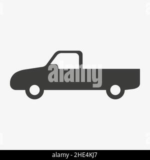 Pick-up-LKW-Vektor-Symbol auf weißem Hintergrund. Stock Vektor