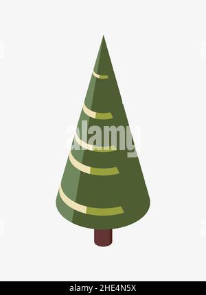 Vektordarstellung eines einfachen isometrischen Baumes Stock Vektor