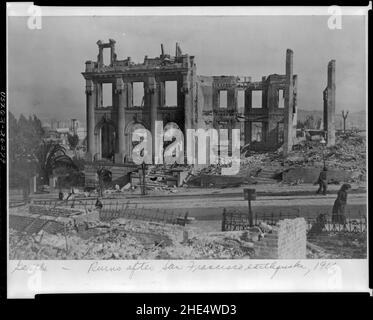 Ruinen nach dem Erdbeben in San Francisco, 1906 - Genthe. Stockfoto