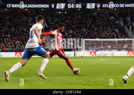 Madrid, Madrid, Spanien. 6th Januar 2022. Thomas Lemar während der Copa del Rey-Runde des 16-Matches zwischen CF Rayo Majadahonda und dem Club Atletico de Madrid am 6. Januar 2022 im Wanda Metropolitano Stadium in Madrid, Spanien (Bild: © Alvaro Laguna/Pacific Press via ZUMA Press Wire) Stockfoto