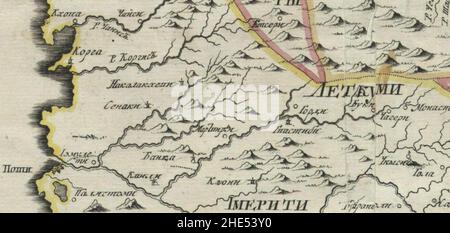 Russisches Reich 1745 (Karte XI HQ).G. Stockfoto