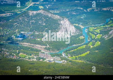 Blick auf die Stadt Banff Stockfoto