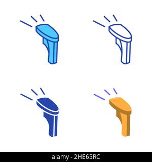 Symbol für Barcode- und qr-Code-Scanner in flacher und linischer Ausführung. Vektorgrafik. Stock Vektor