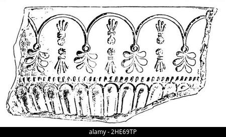 Saint-Rémy-en-Rollat--Fragment de moule - forme Déch. 29. Stockfoto