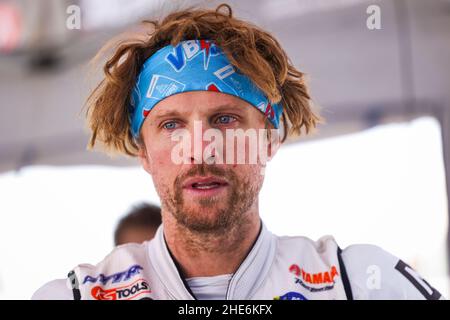 Al Dawadimi, Saudi-Arabien. 09th Januar 2022. Van Beveren Adrien (Fra), Monster Energy Yamaha Rally Team, Yamaha WR450F, Moto, Portrait während der Etappe 7 der Rallye Dakar 2022 zwischen Riad und Al Dawadimi, am 9th 2022. Januar in Al Dawadimi, Saudi-Arabien - Foto Julien Delfosse/DPPI Credit: DPPI Media/Alamy Live News Stockfoto