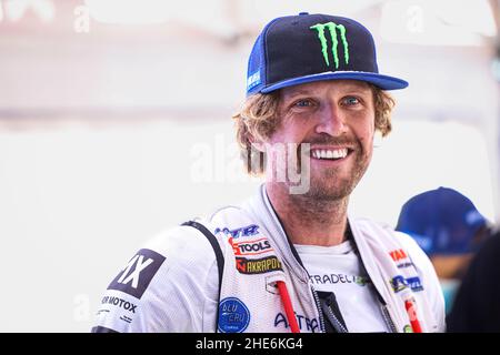 Al Dawadimi, Saudi-Arabien. 09th Januar 2022. Van Beveren Adrien (Fra), Monster Energy Yamaha Rally Team, Yamaha WR450F, Moto, Portrait während der Etappe 7 der Rallye Dakar 2022 zwischen Riad und Al Dawadimi, am 9th 2022. Januar in Al Dawadimi, Saudi-Arabien - Foto Julien Delfosse/DPPI Credit: DPPI Media/Alamy Live News Stockfoto