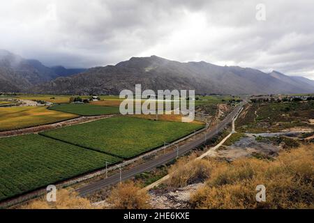 Das Hex-Flusstal bei De Doorns in der Provinz Westkap in Südafrika. Stockfoto