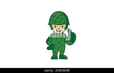 Cartoon-Illustration eines Soldaten Stock Vektor