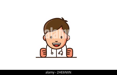 Cartoon-Illustration eines Arztes Stock Vektor