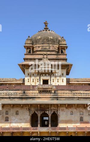 Jehangir Mahal Palace, Orchha Fort, Orchha (oder Urchha), Tikamgarh Bezirk, Madhya Pradesh, Indien, Südasien Stockfoto