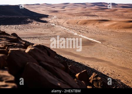 Al Dawadimi, Saudi-Arabien. 09th Januar 2022. 43 Klein Mason (usa), Bas Dakar KTM Racing Team, KTM 450 Rally Replica, Moto, W2RC, Action während der Etappe 7 der Rallye Dakar 2022 zwischen Riad und Al Dawadimi, am 9th 2022. Januar in Al Dawadimi, Saudi-Arabien - Foto Florent Gooden/DPPI Quelle: DPPI Media/Alamy Live News Stockfoto