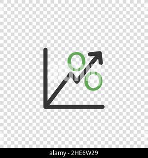 Symbol für prozentualen Pfeilwuchs. Vektorgrafik auf Hintergrund isoliert. Stock Vektor