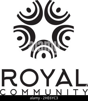 Modernes, auffälliges schwarzes, einfaches Community- und Team-Work-Vektor-Logo-Design Stock Vektor