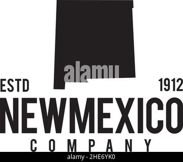 New Mexico Karte Umriss Vektor-Logo-Design Stock Vektor