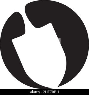 Schwarzes Shilouette Schaufel Vektor-Logo-Design Stock Vektor