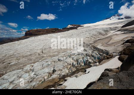 Berg Tronador und Gletscher von Alerce und Castano Overa Stockfoto