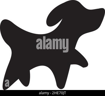 Schwarze Silhouette niedlichen Welpen Vektor-Logo-Design Stock Vektor