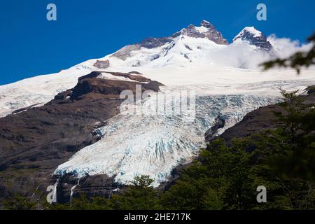Tronador-Vulkan und Gletscher Stockfoto