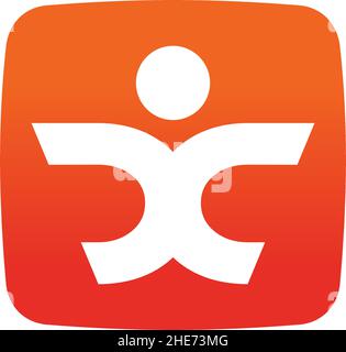 Personality Identifier App Logo mit Mensch, Mensch oder Person Vektor-Symbol-Design Stock Vektor