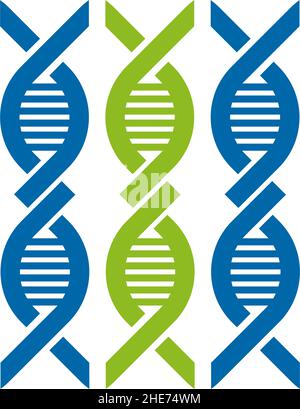 DNA-Chromosomenforschung genetischer Vektor Logo-Design Stock Vektor