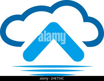 Home Cloud Daten Service Unternehmen Vektor Logo Design Stock Vektor