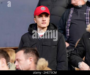 Wolverhampton, Großbritannien. 9th Januar 2022. Fans von Sheffield Utd beim Emirates FA Cup-Spiel in Molineux, Wolverhampton. Bildnachweis sollte lauten: Andrew Yates/Sportimage Kredit: Sportimage/Alamy Live News Stockfoto