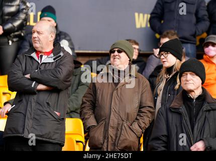 Wolverhampton, Großbritannien. 9th Januar 2022. Fans von Sheffield Utd beim Emirates FA Cup-Spiel in Molineux, Wolverhampton. Bildnachweis sollte lauten: Andrew Yates/Sportimage Kredit: Sportimage/Alamy Live News Stockfoto