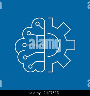 Symbol für künstliche Intelligenz und maschinelles Lernen Stock Vektor